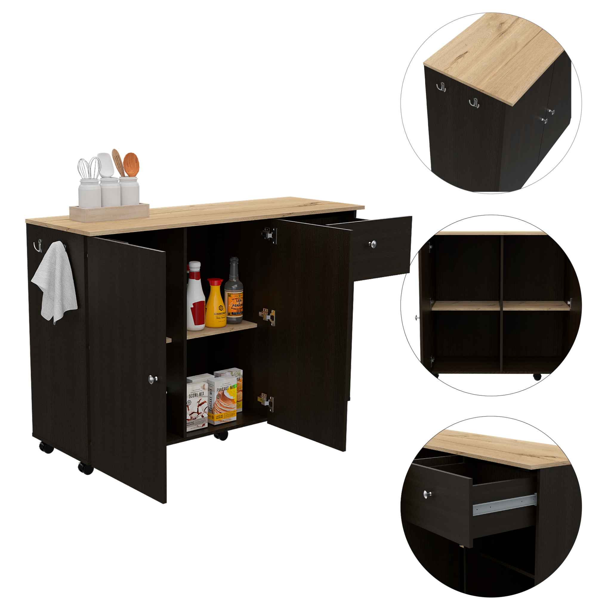 Depot Black Wengue Syros Kitchen Island